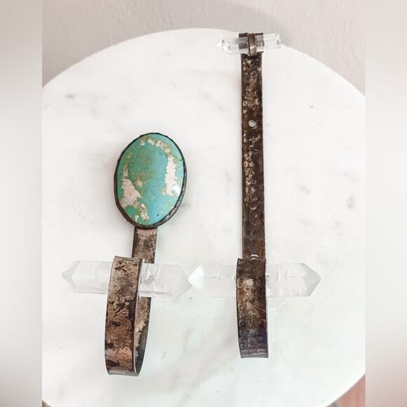 Anthropologie Unique Turquoise and Crystal Wall Hooks - Picture 1 of 2